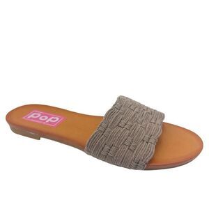 Pop Sandals women flats shoes, Slip On, Size 7M, Brown, Flat Heels, Comfort.